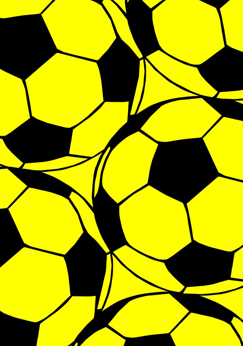 Yellow Black Football | A5 Notebook | Lined | 100 pages | Blank Date | Page Numbers