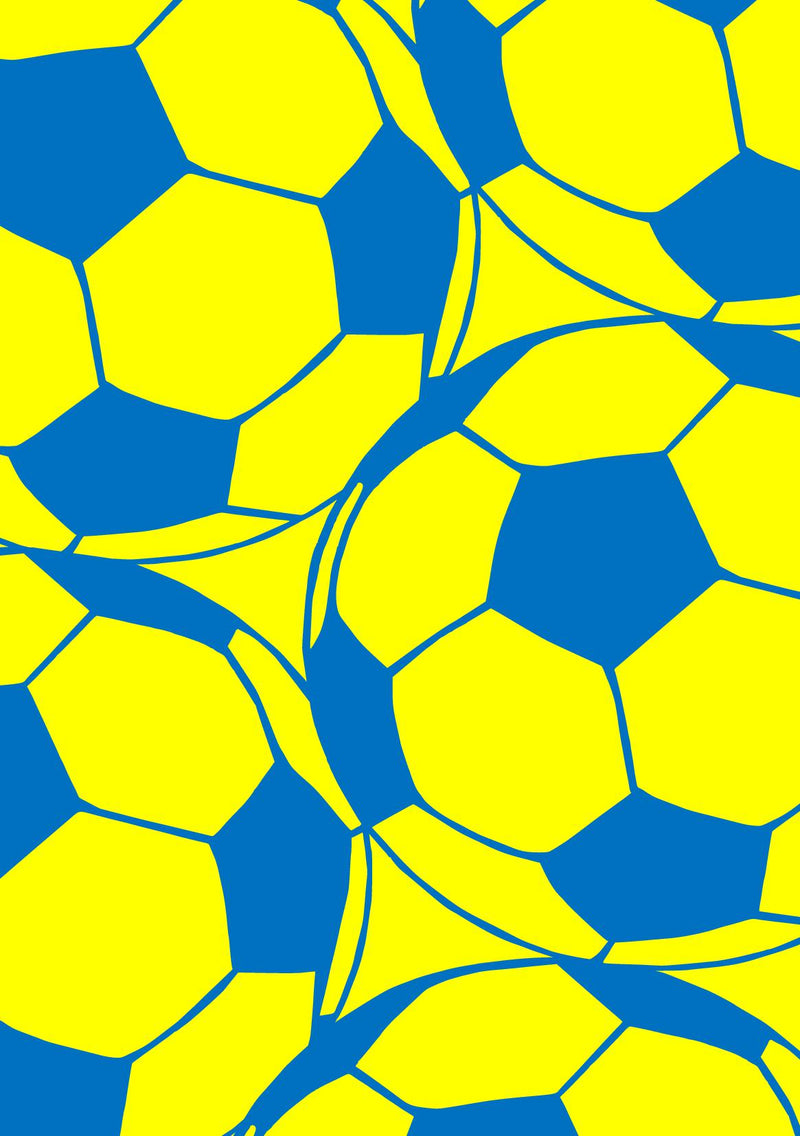 Yellow Blue Football | A5 Notebook | Lined | 100 pages | Blank Date | Page Numbers