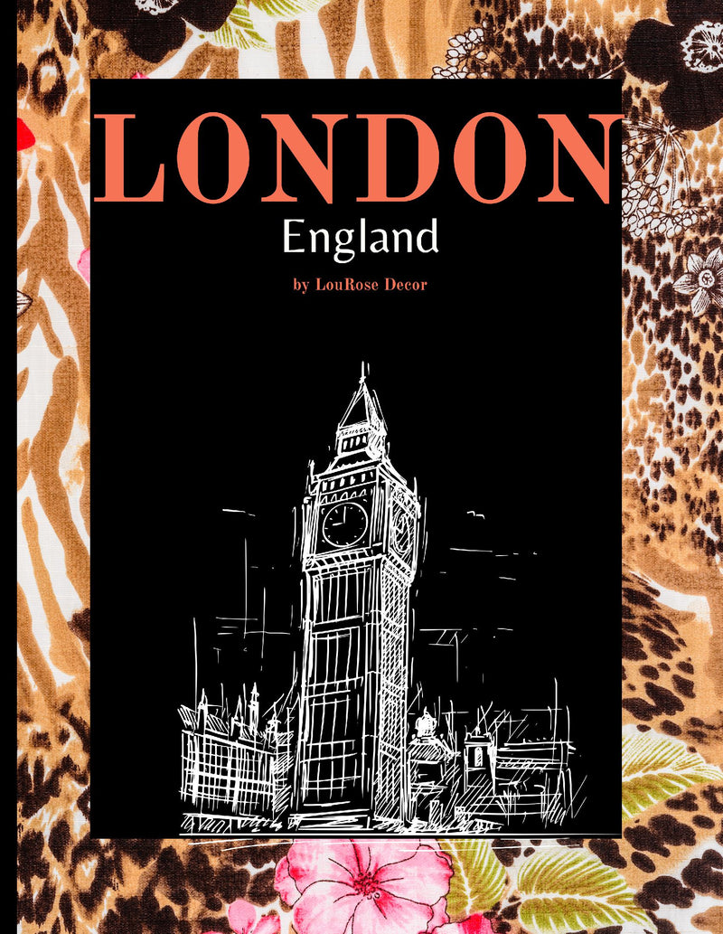 Decorative Book- London Tan and Pink Print