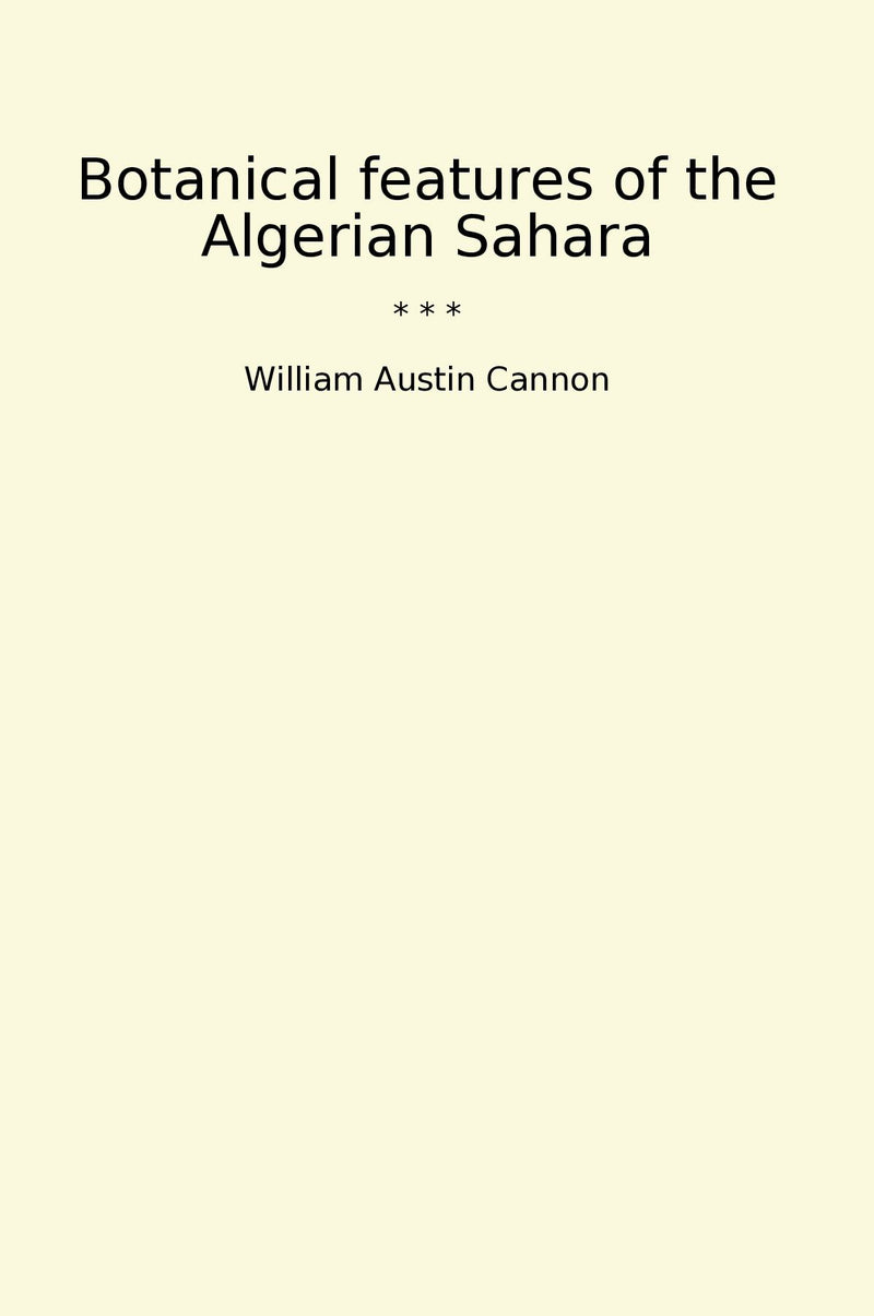 Botanical features of the Algerian Sahara