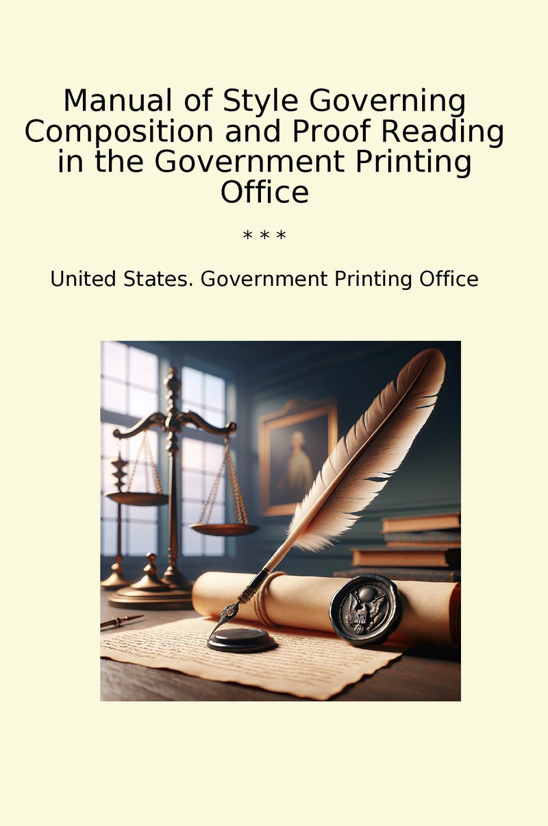 Manual of Style Governing Composition and Proof Reading in the Government Printing Office