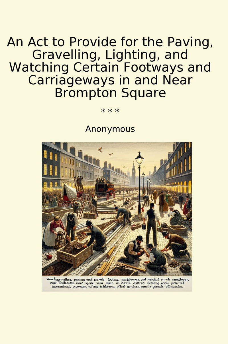 An Act to Provide for the Paving, Gravelling, Lighting, and Watching Certain Footways and Carriageways in and Near Brompton Square