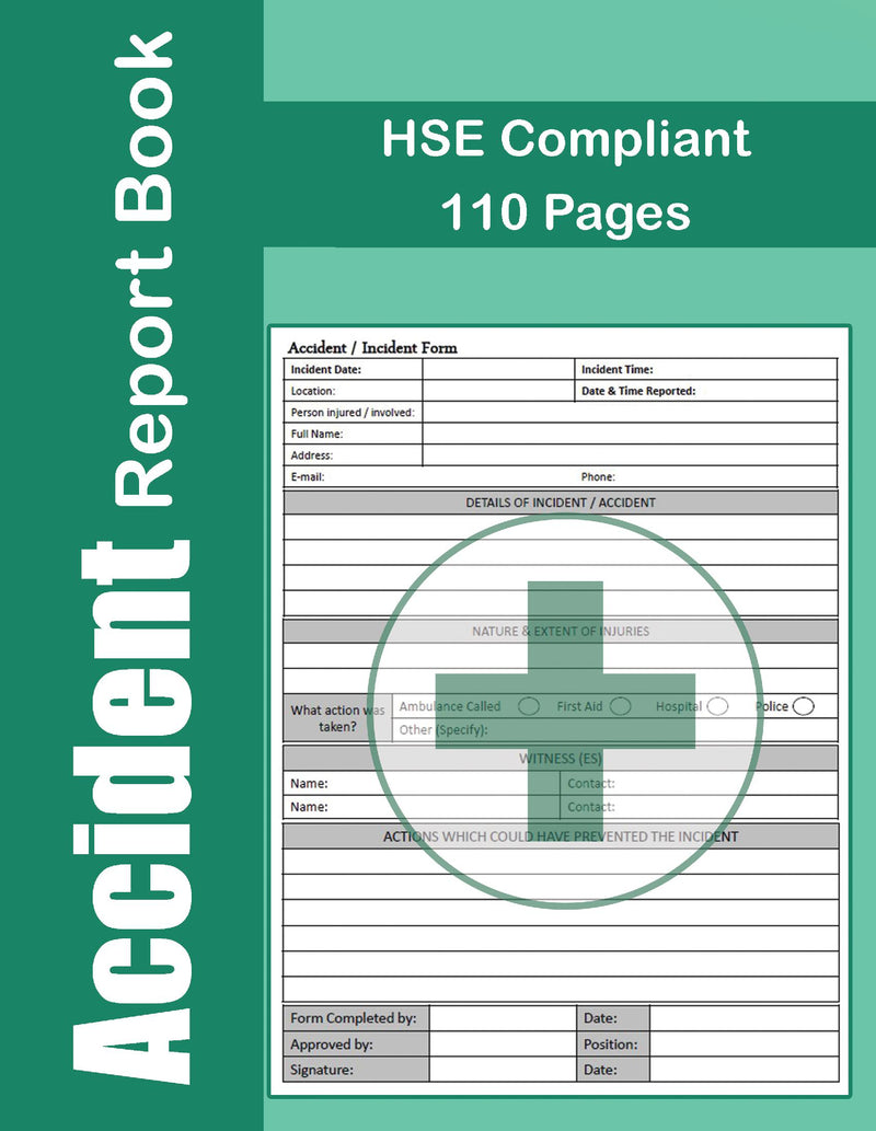 Accident Report Book HSE Compliant