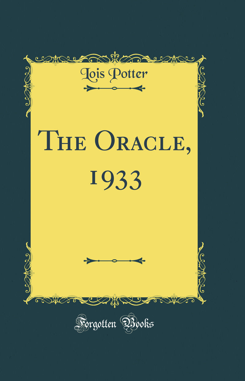 The Oracle, 1933 (Classic Reprint)