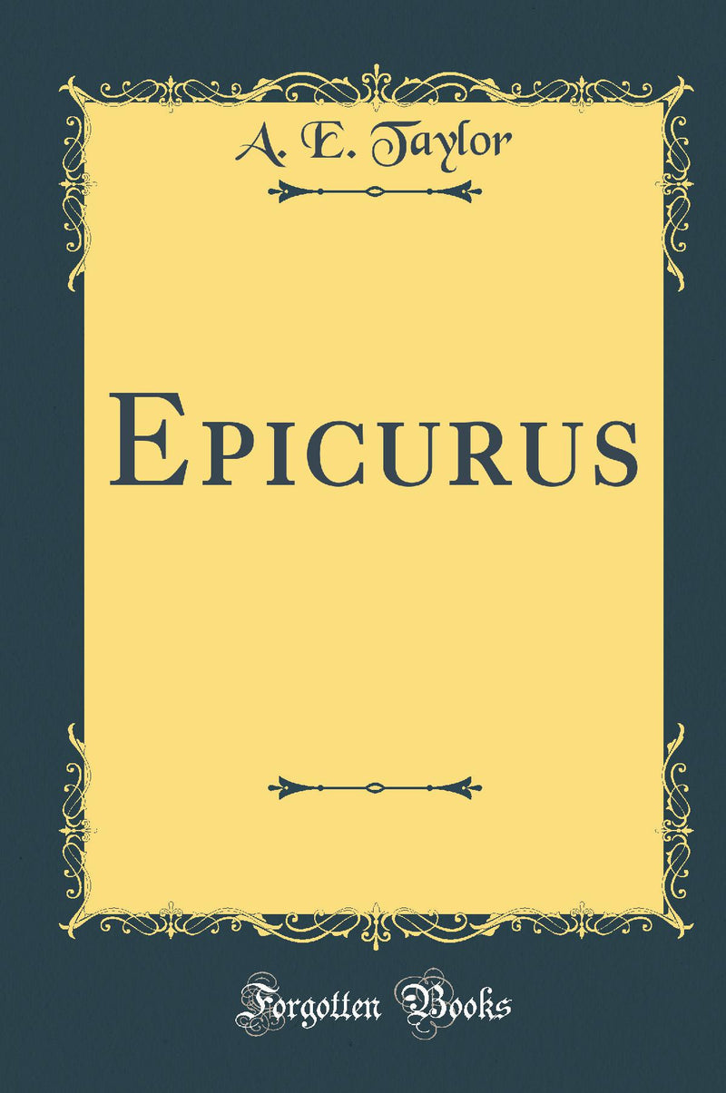 Epicurus (Classic Reprint)