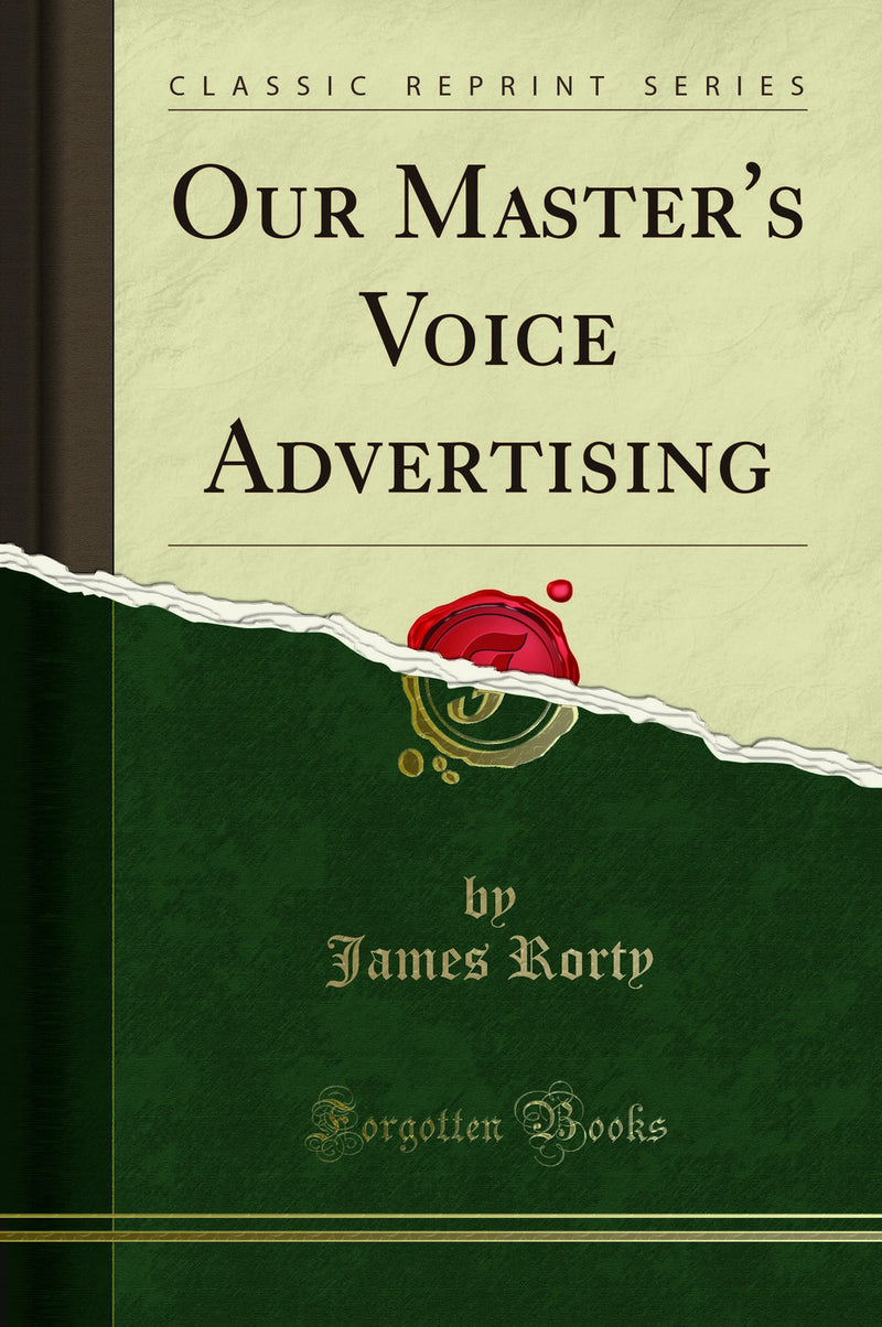 Our Master''s Voice Advertising (Classic Reprint)