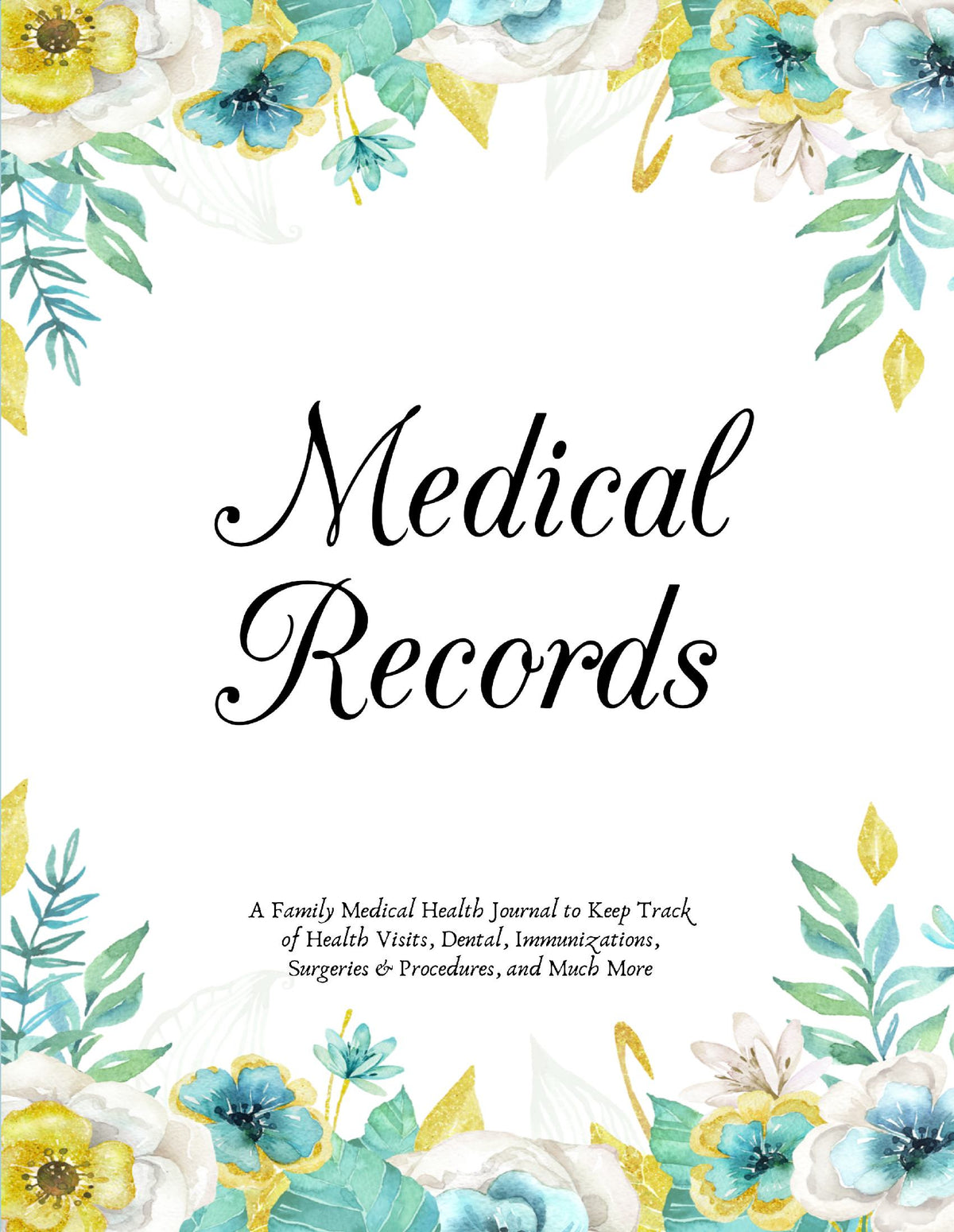 Medical Records, Family Medical Health Journal, Keep Track of Health V