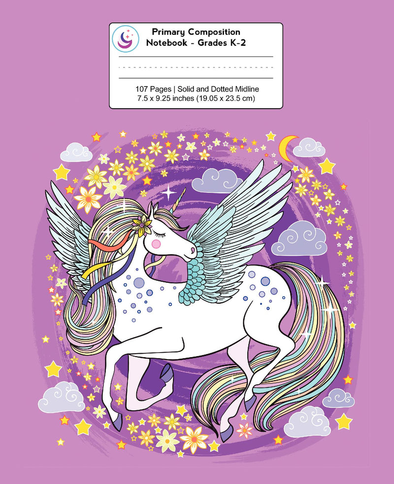 Primary Composition Notebook: Beautiful Unicorn | Grades K-2 Kindergarten Writing Journal