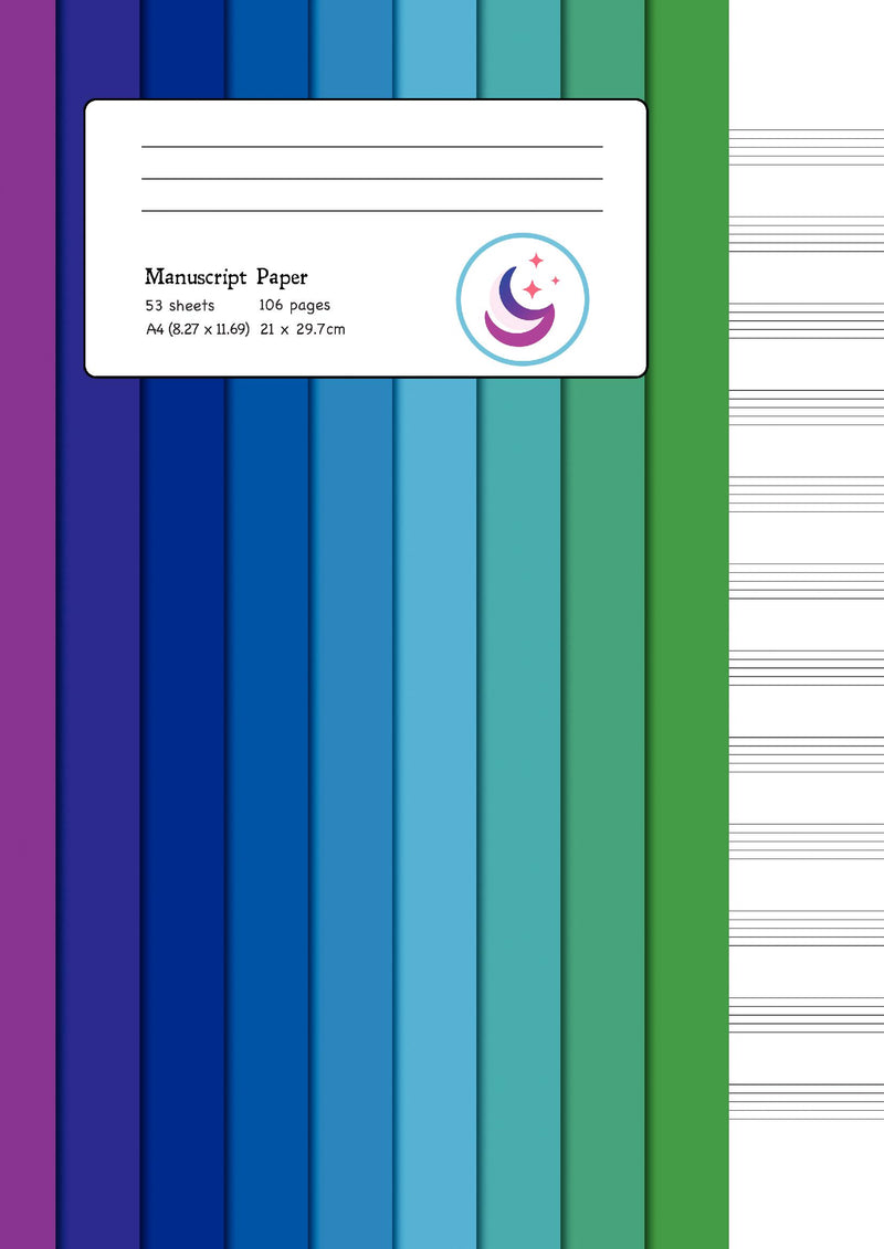 Manuscript Paper: Colour Spectrum | A4 Blank Sheet Music Notebook