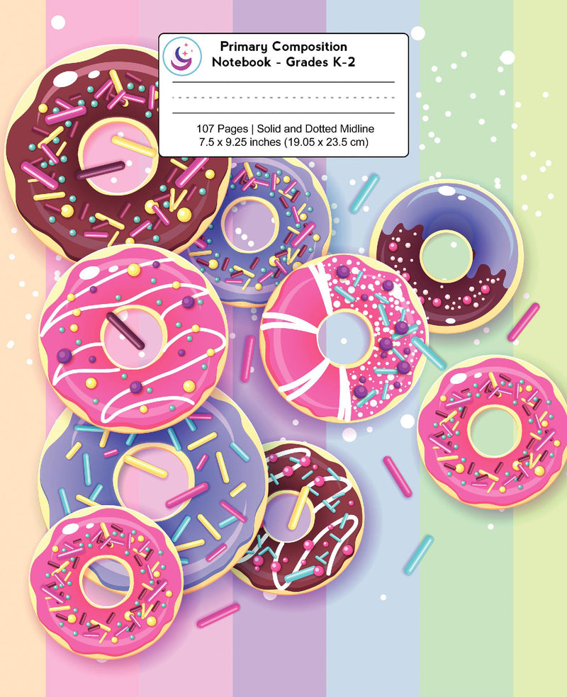 Primary Composition Notebook: Frosted Donuts, Grades K-2 Kindergarten Writing Journal