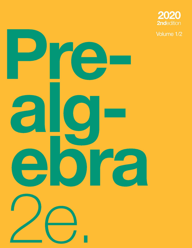 Prealgebra 2e, Volume 1/2 (paperback, b&w)