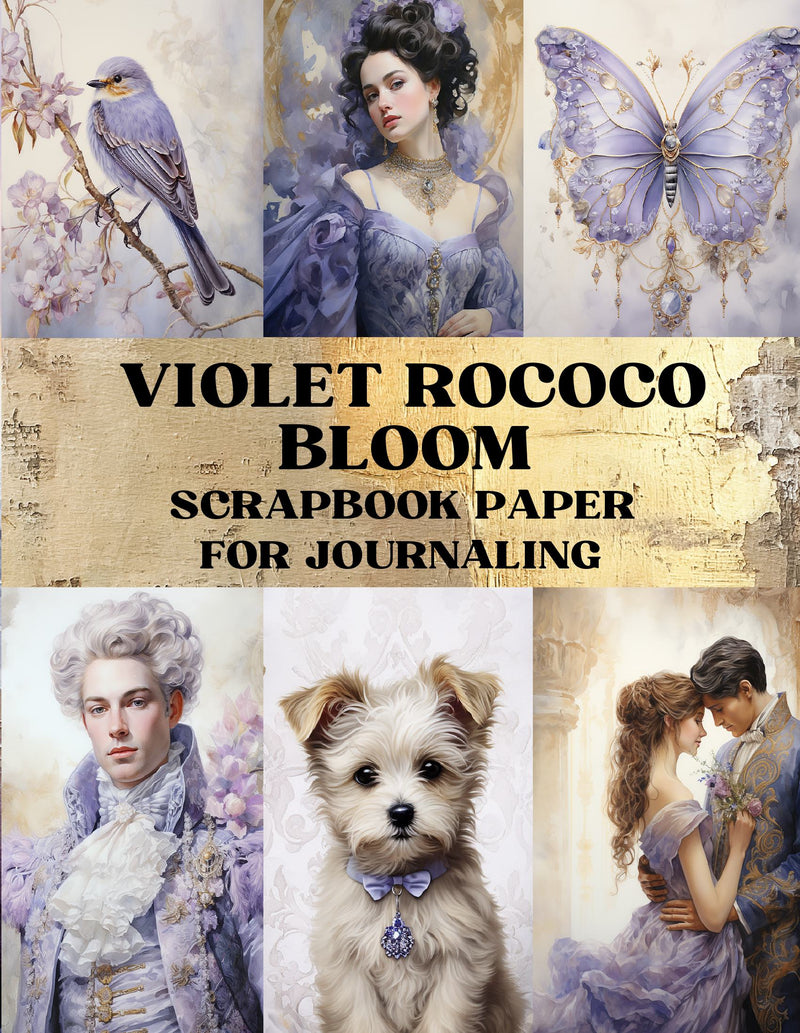 Violet Rococo Bloom Scrapbook Paper