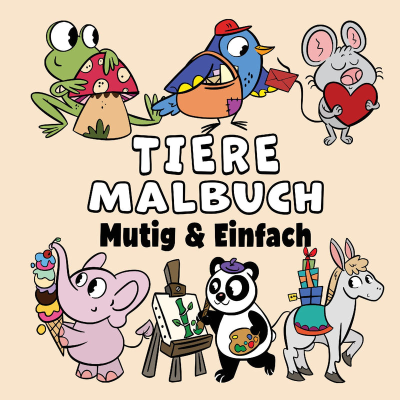 Tiere Mutig & Einfach Malbuch