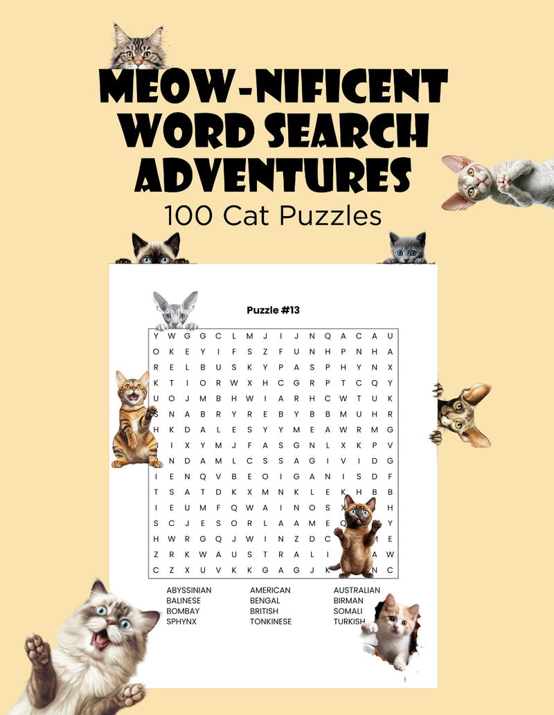 Meow-nificent Word Search Adventures